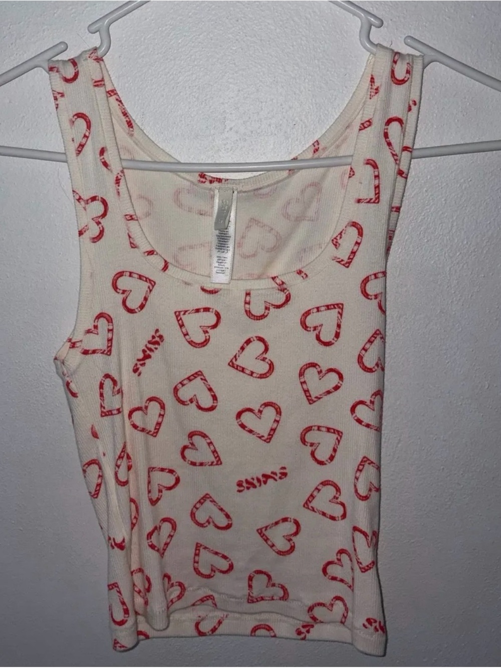 Skims candy cane heart cotton rib tank size medium 💗💗💗